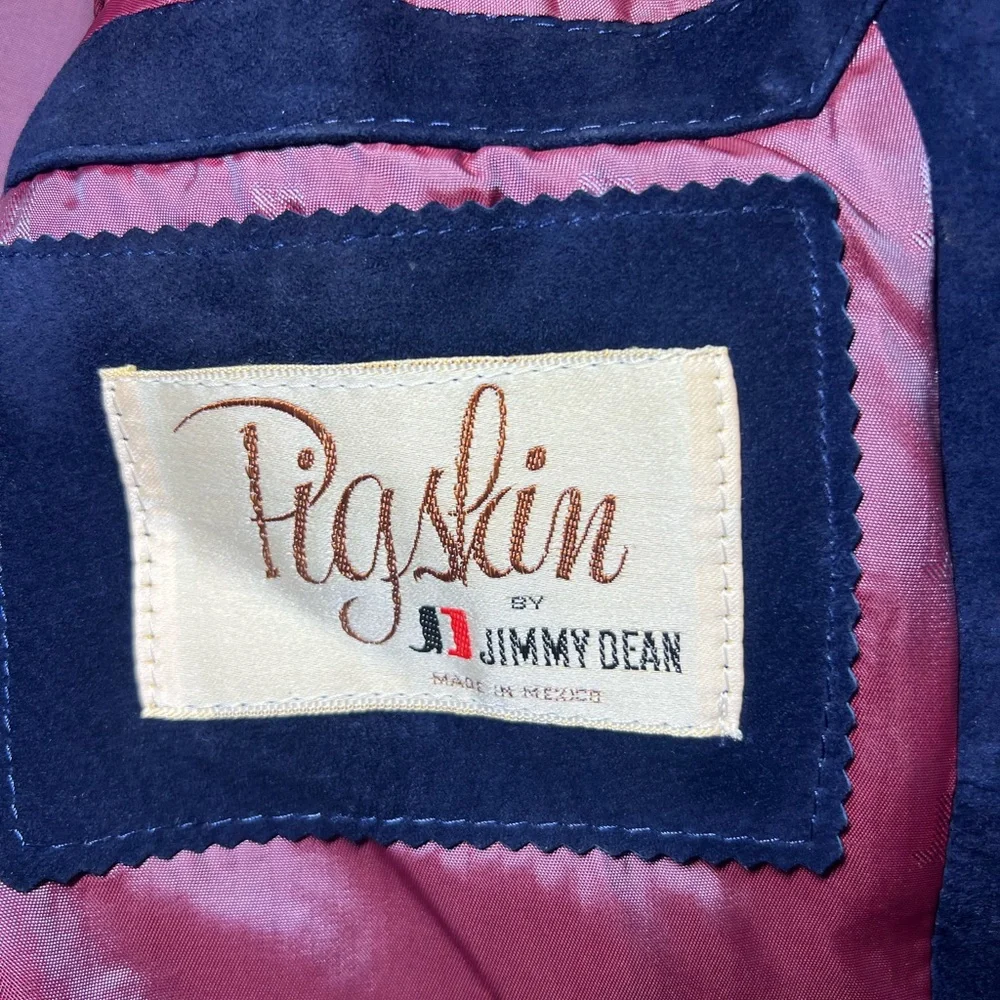 Vintage Mens L Suede Leather Jacket 1970’s Pigskin By Jimmy Dean * Rare Find - Picture 4 of 9